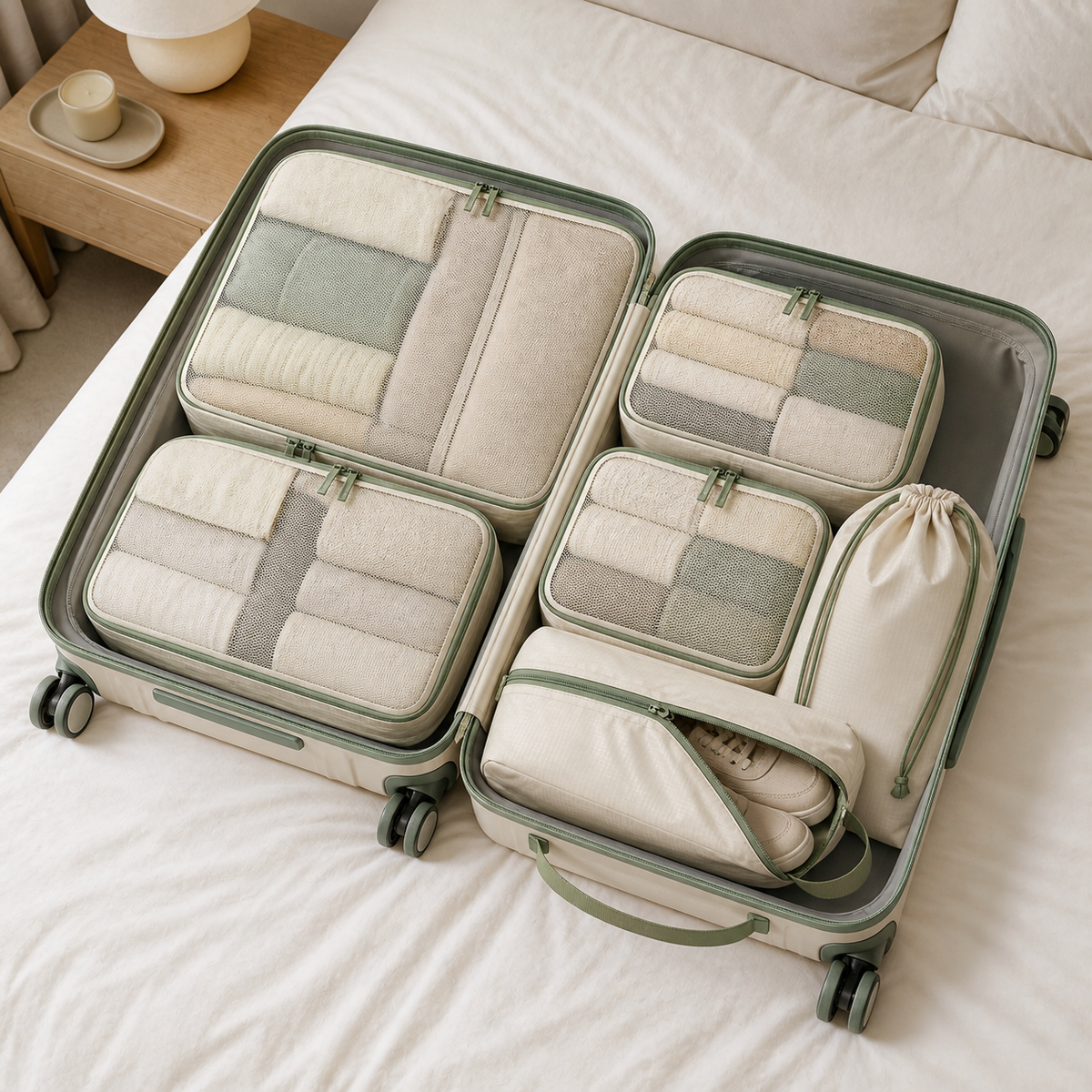 Aonlo CompressFold Packing Cubes — 6 Piece Set
