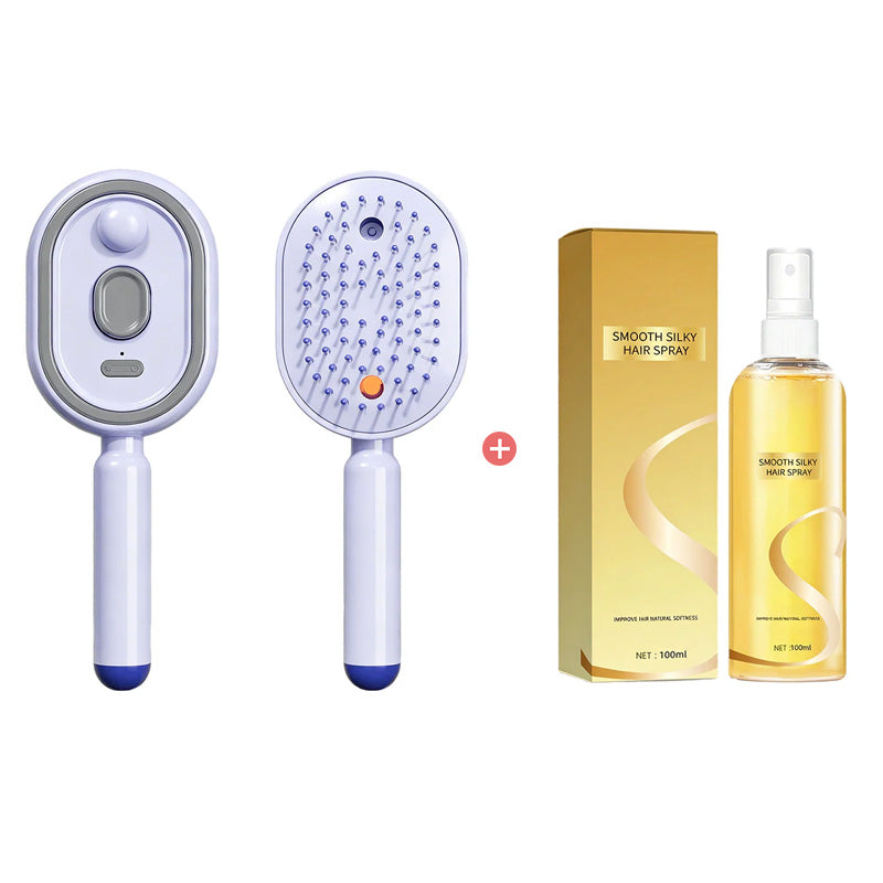 Electric hairbrush with spray and massage