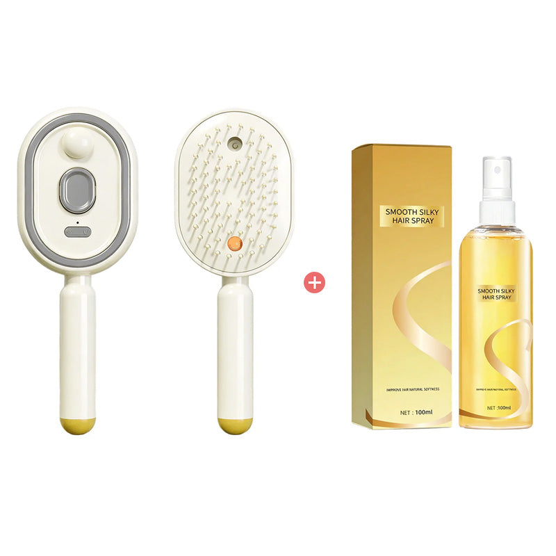 Electric hairbrush with spray and massage