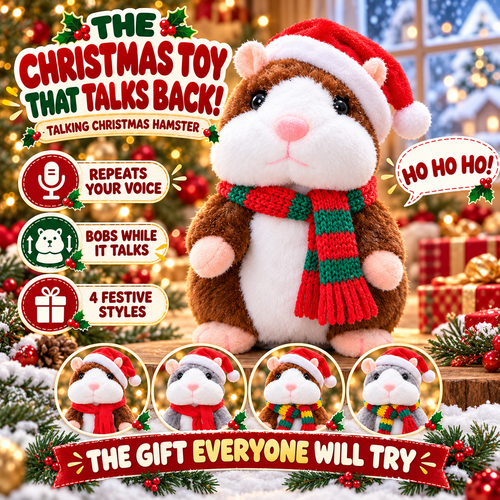 🎄🐹 Talking Christmas Hamster – The Holiday Toy That Talks Back! 🎁