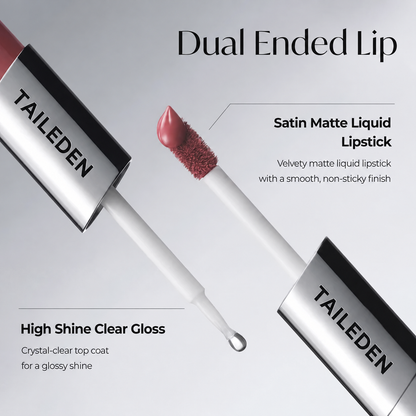 Perfect Twin Lip — Dual-Ended Liquid Lipstick with Velvet Matte Color and Glossy Shine
