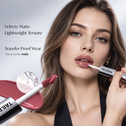 Perfect Twin Lip — Dual-Ended Liquid Lipstick with Velvet Matte Color and Glossy Shine