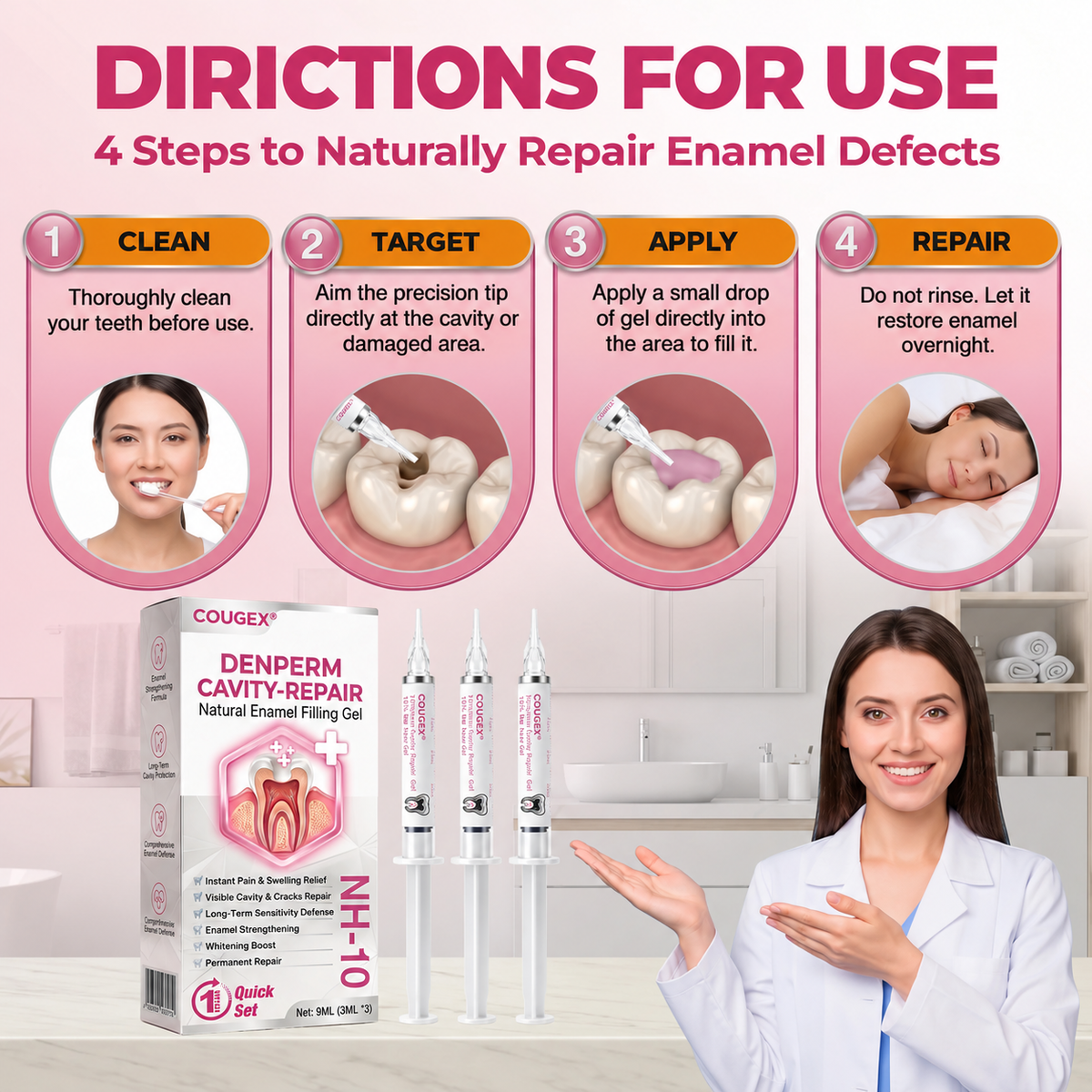 COUGEX®  Cavity-Repair Natural Enamel Filling Gel