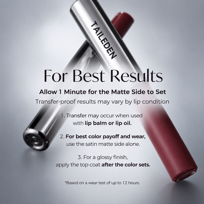 Perfect Twin Lip — Dual-Ended Liquid Lipstick with Velvet Matte Color and Glossy Shine