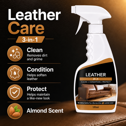 3-in-1 Leather Cleaner & Conditioner Spray – Cleans, Conditions & Protects, 120ml
