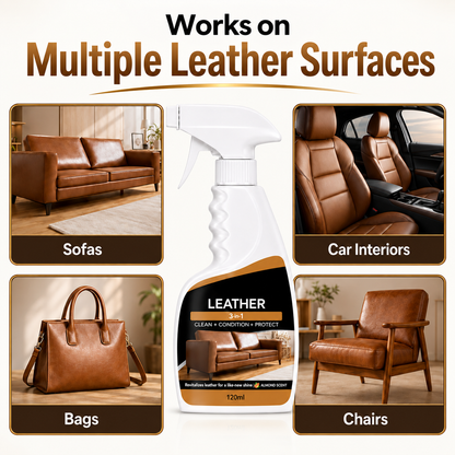 3-in-1 Leather Cleaner & Conditioner Spray – Cleans, Conditions & Protects, 120ml