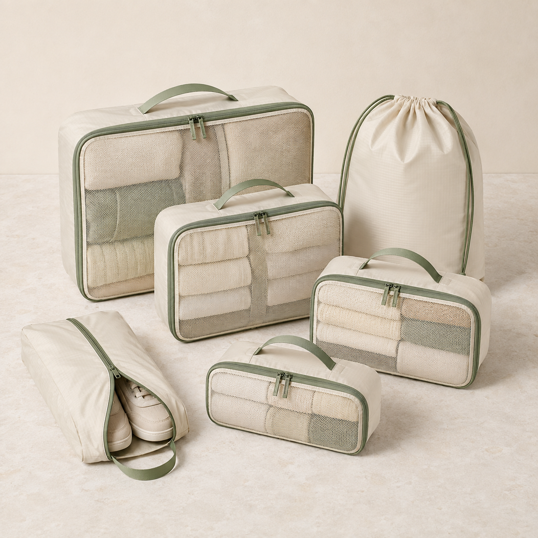 Aonlo CompressFold Packing Cubes — 6 Piece Set