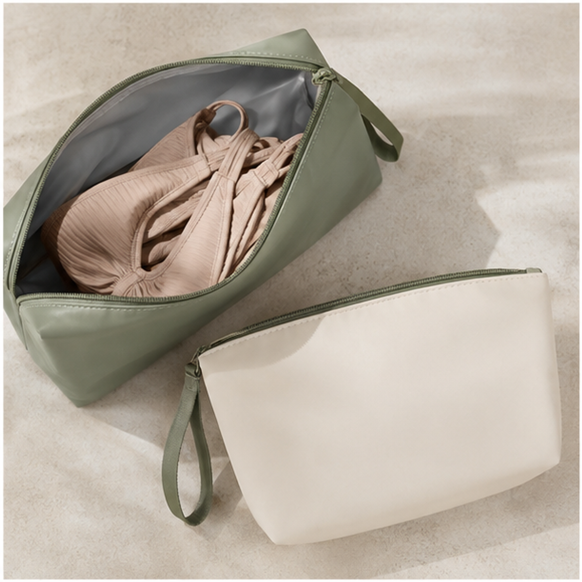 Aonlo DryDivide Wet & Dry Bags — 2 Pack in a travel setting