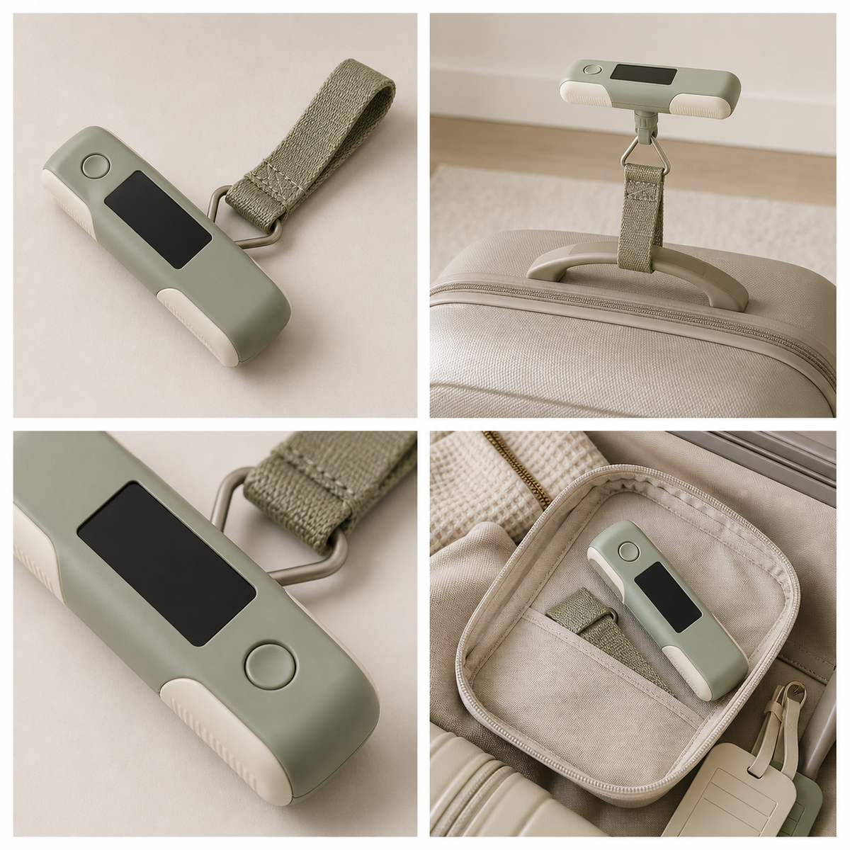 Aonlo LiftCheck Digital Luggage Scale four-view product overview