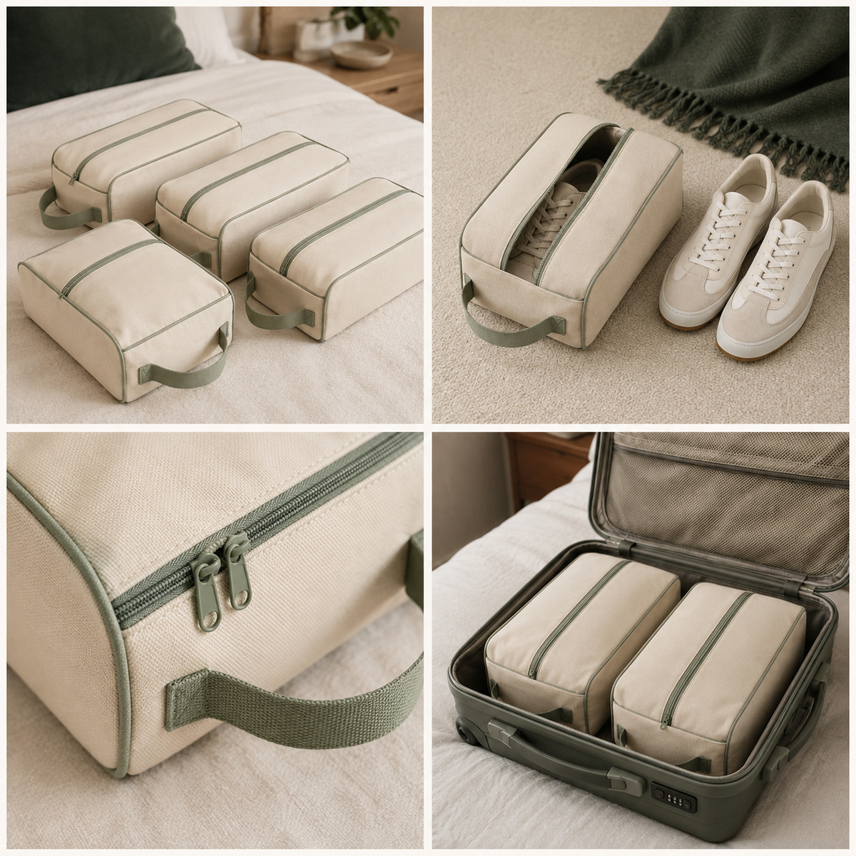 Aonlo PackPair Travel Shoe Bags — 4 Piece Set