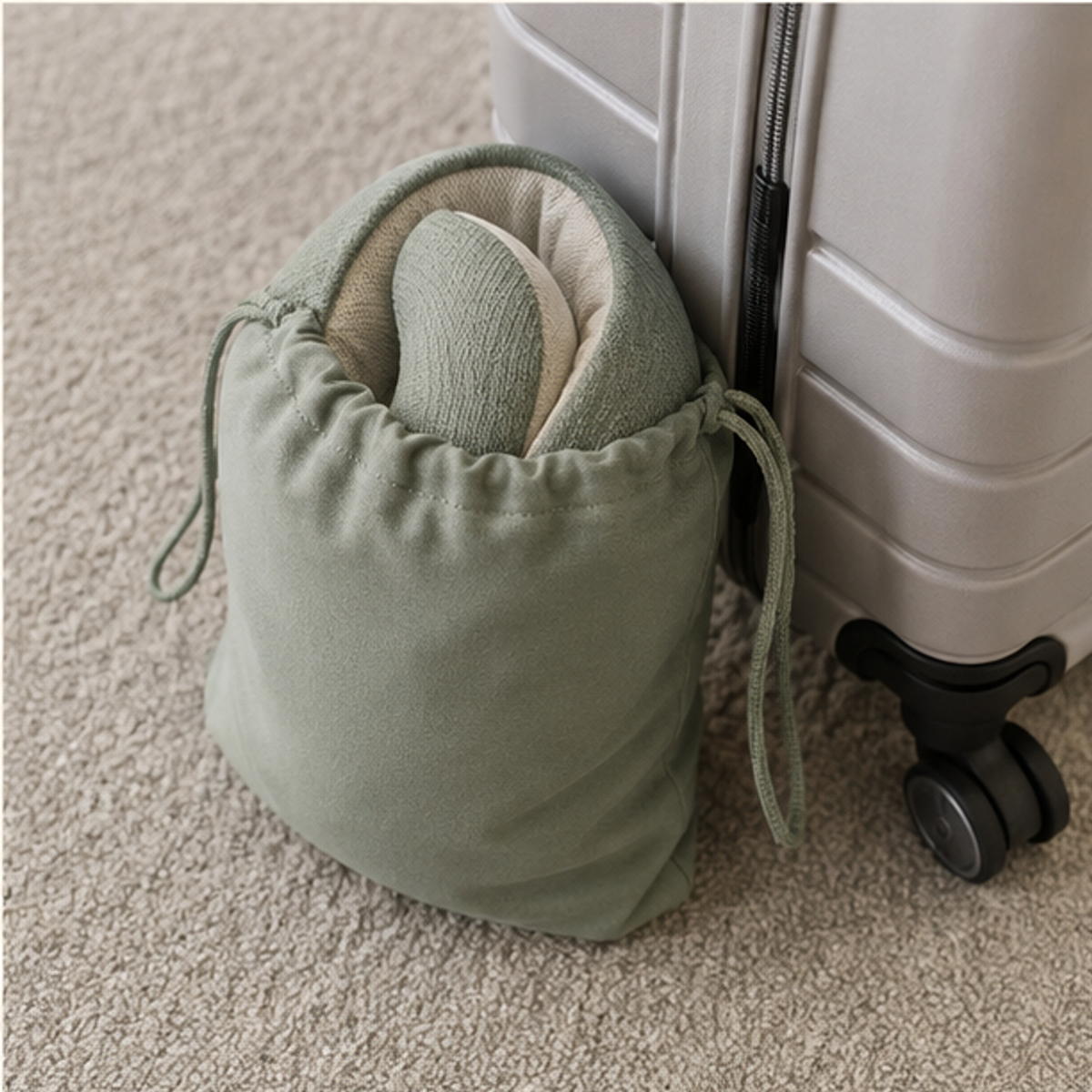 Aonlo RestCurve Travel Neck Pillow organized for travel