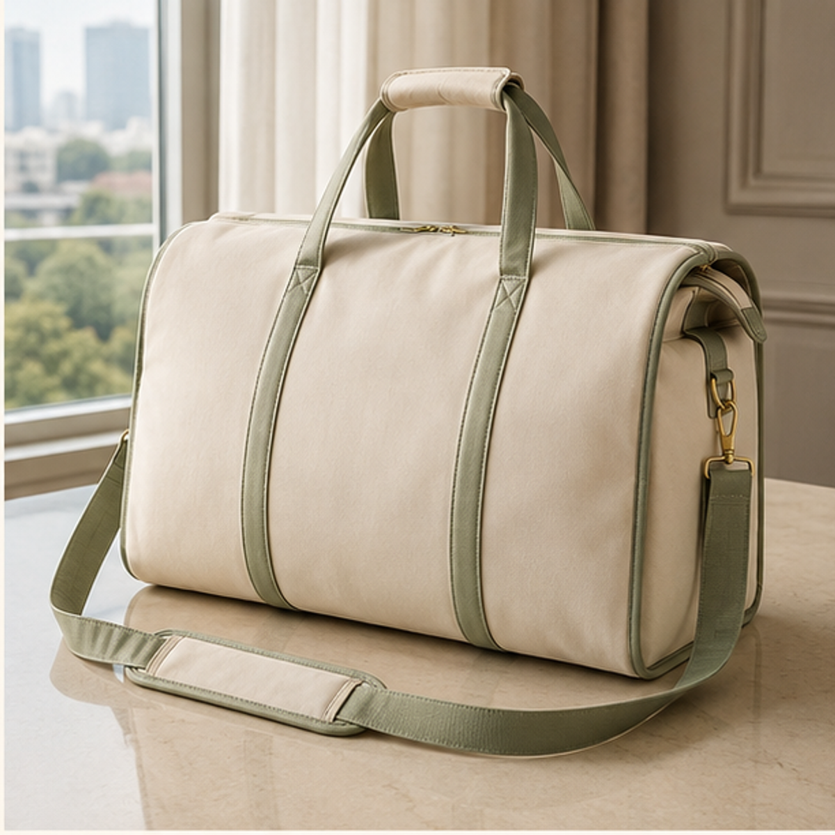 Aonlo SuitKeep Convertible Garment Bag in a travel setting