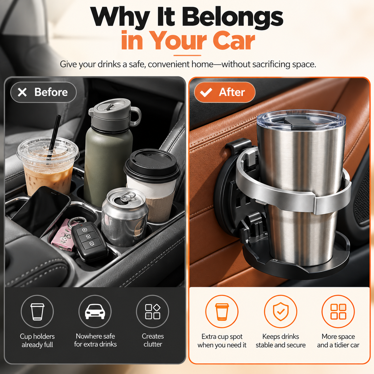 🔥 BUY 1 GET 1 FREE 🔥 Car Door Cup Holder 🚗🥤