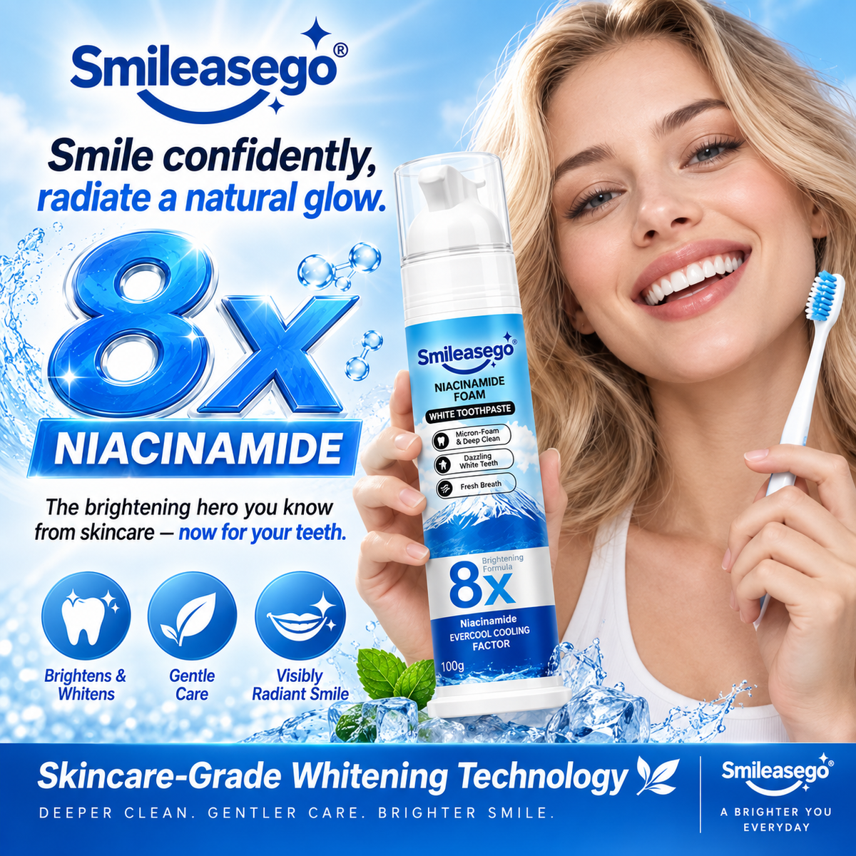 【Family Value Pack】Smileasego®Niacinamide Whitening Toothpaste for a Brighter, Fresher Smile
