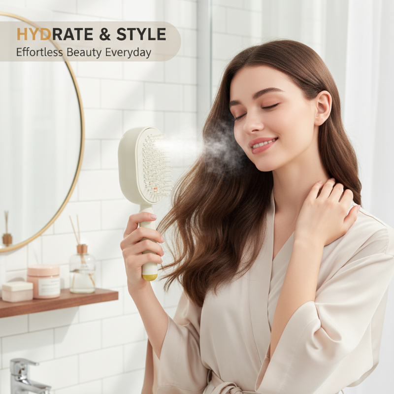 Electric hairbrush with spray and massage
