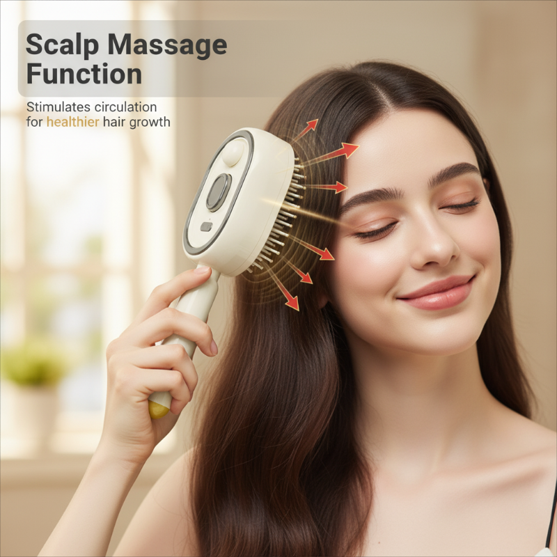 Electric hairbrush with spray and massage