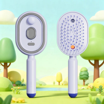 Electric hairbrush with spray and massage