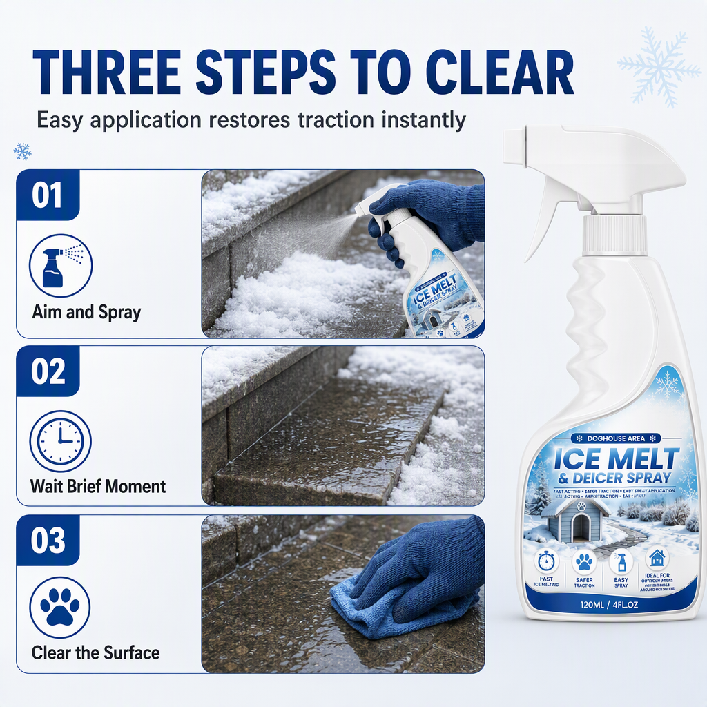 🎁 BUY 1 GET 1 FREE ❄️ ICE MELT & DEICER SPRAY – Fast-Acting Ice Melter 🧊
